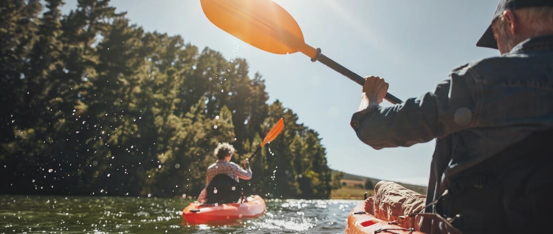 kayakers going downriver